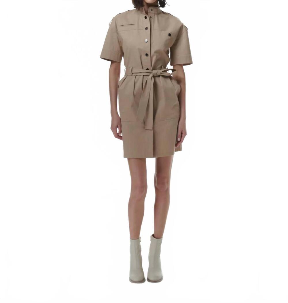 NEW THEO THE LABEL thallo safari dress in beige